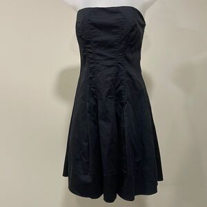 NWOT Express black denim strapless halter dress. Size 6.  (S).